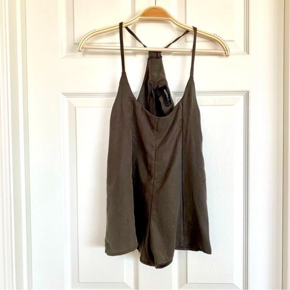 Olive Green Tie-Back Tencel Romper
